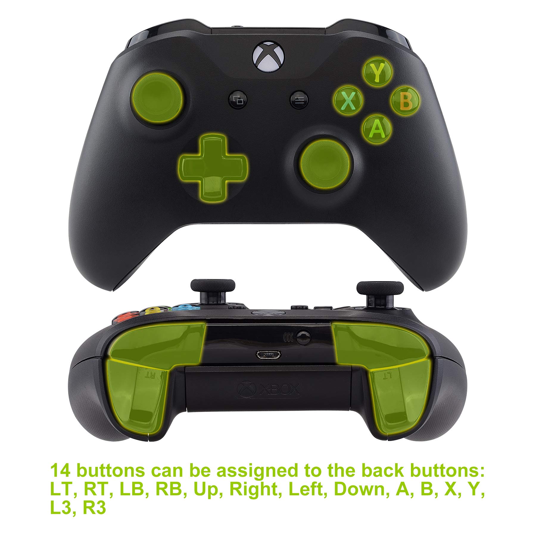 eXtremeRate Lofty Remap Kit avec Trigger Stop pour Xbox One S/X Manette, Coque Arrière avec Boutons Redessinés pour Xbox One S/X Manette (Modèle 1708)-Rouge Texturé