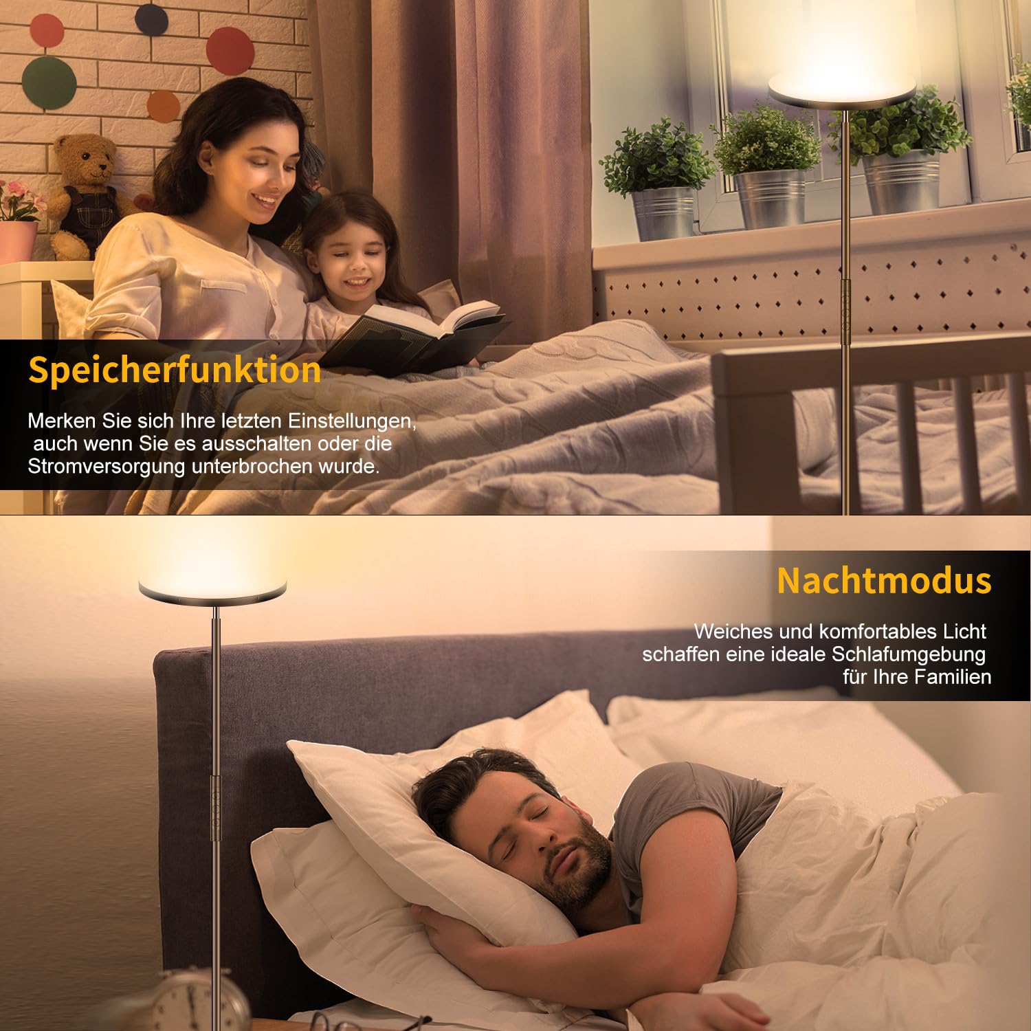 36W Lampada Da Terra Salotto, 3600LM Luminosa LED Piantana Dimmerabile con Telecomando e Touch Control, 2700K-6500K Moderna Lampada Da Terra per Soggiorno Letto Ufficio