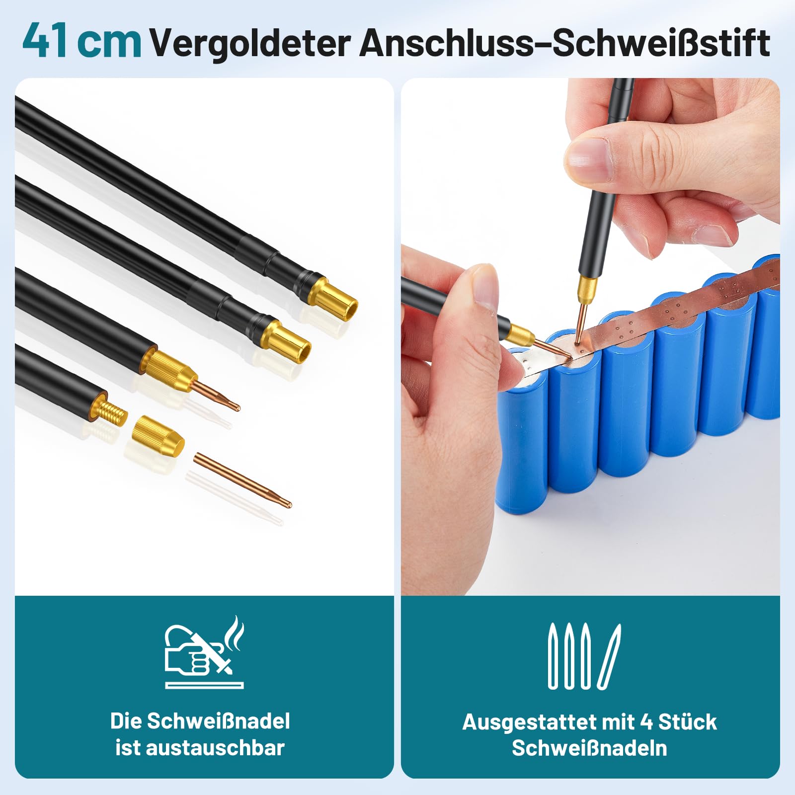 SeeSii Kondensator Punktschweißgerät, 3000F Punktschweißgeräte mit Farad-Kondensatoren, 4 Schweißnadeln, Spot Welder für 0,1-0,3 mm Nickelband, 120 Gänge, von Zylindrischen Batterien usw.