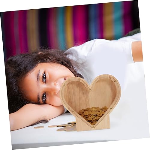 Miniatura 7 de 2pcs Love Piggy Bank Dinosaur Banks Unopenable Piggy Bank Clear Bank Wood Heart Piggy Bank Saving Bank Clear Piggy Bank Personalized Piggy Bank Car