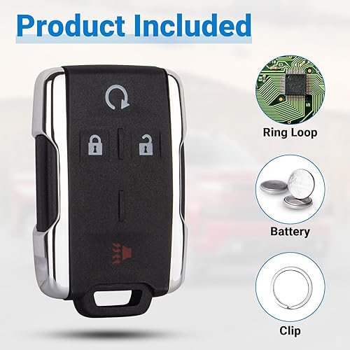 Miniatura 7 de Llavero de repuesto compatible con Chevy Silverado GMC Sierra 1500 2500 3500 2500 2500HD 3500HD  GMC Canyon 2015-2021  Chevrolet Colorado