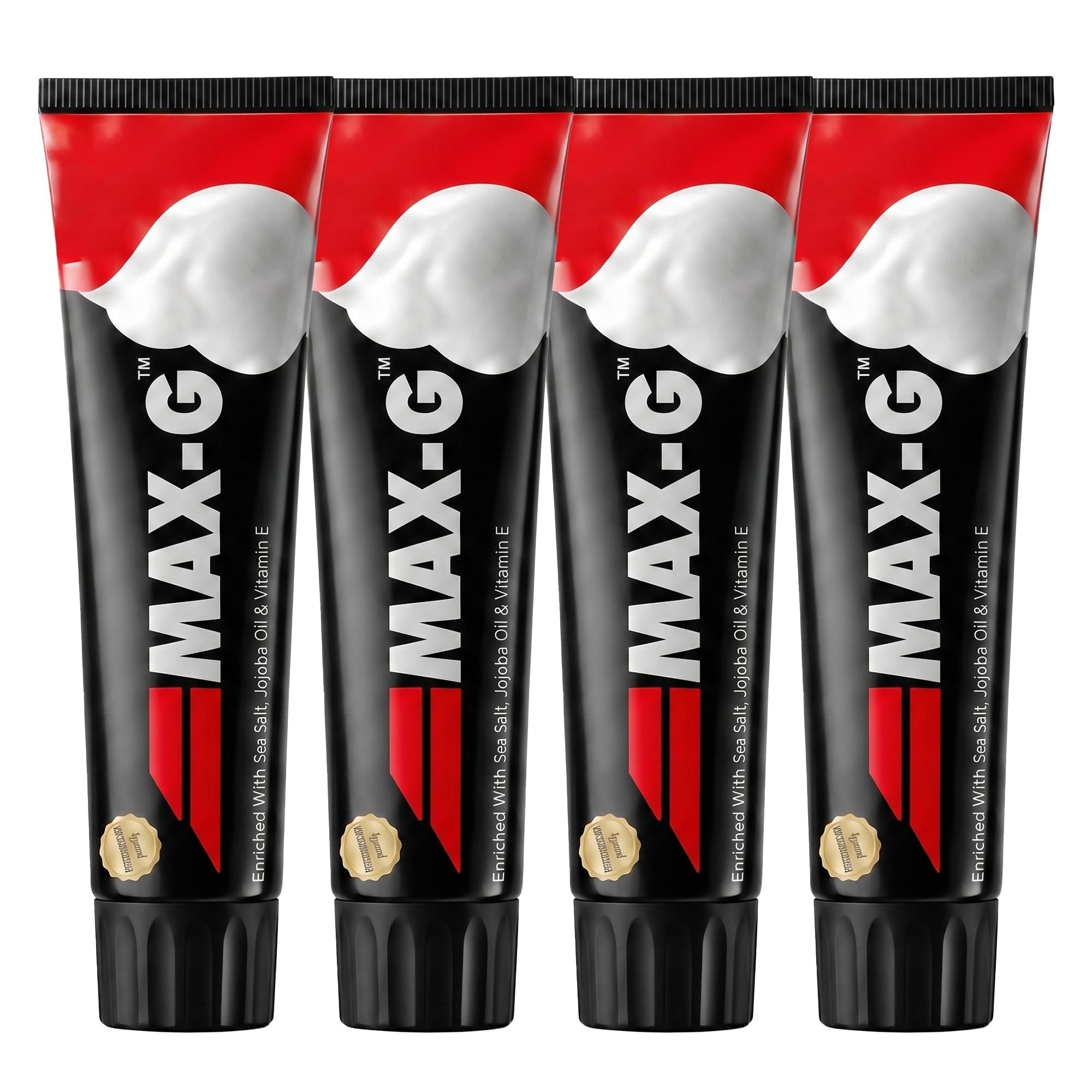 MAX-G Premium Shaving Cream for Men | Enriched with Sea Salt, Jojoba Oil & Vitamin E | Smooth Razor Glide for Close & Comfortable Shave | Helps Reduce Razor Burn & Skin Irritation | Rich Lather Formula | 150g (Pack 4)-image-15