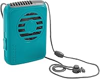 Vista 1 de O2COOL Ventilador de collar de lujo alimentado por batería para enfriamiento personal con cordón ajustable (verde azulado)