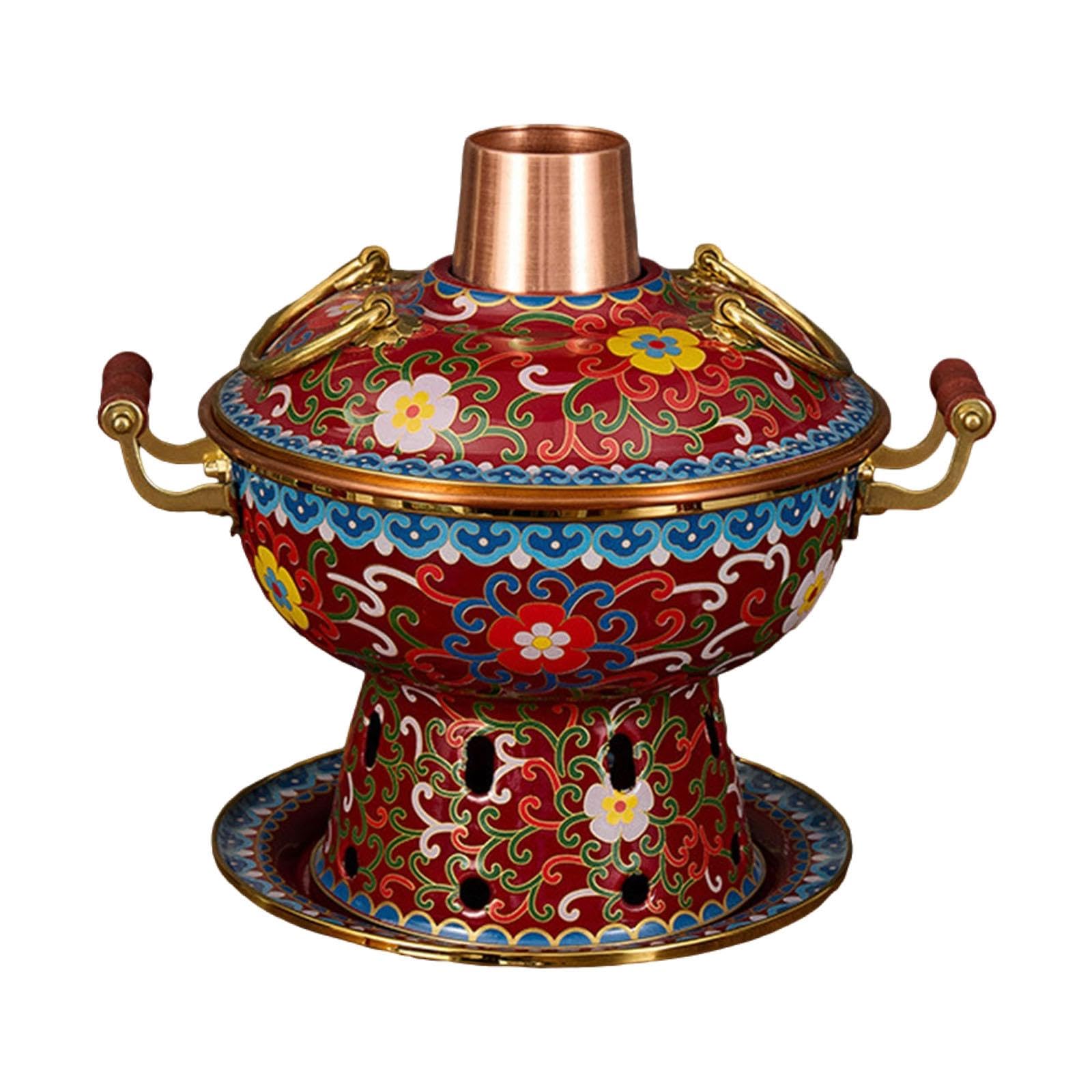 Mini-cocotte en cuivre pour repas individuels rouge à la maison
