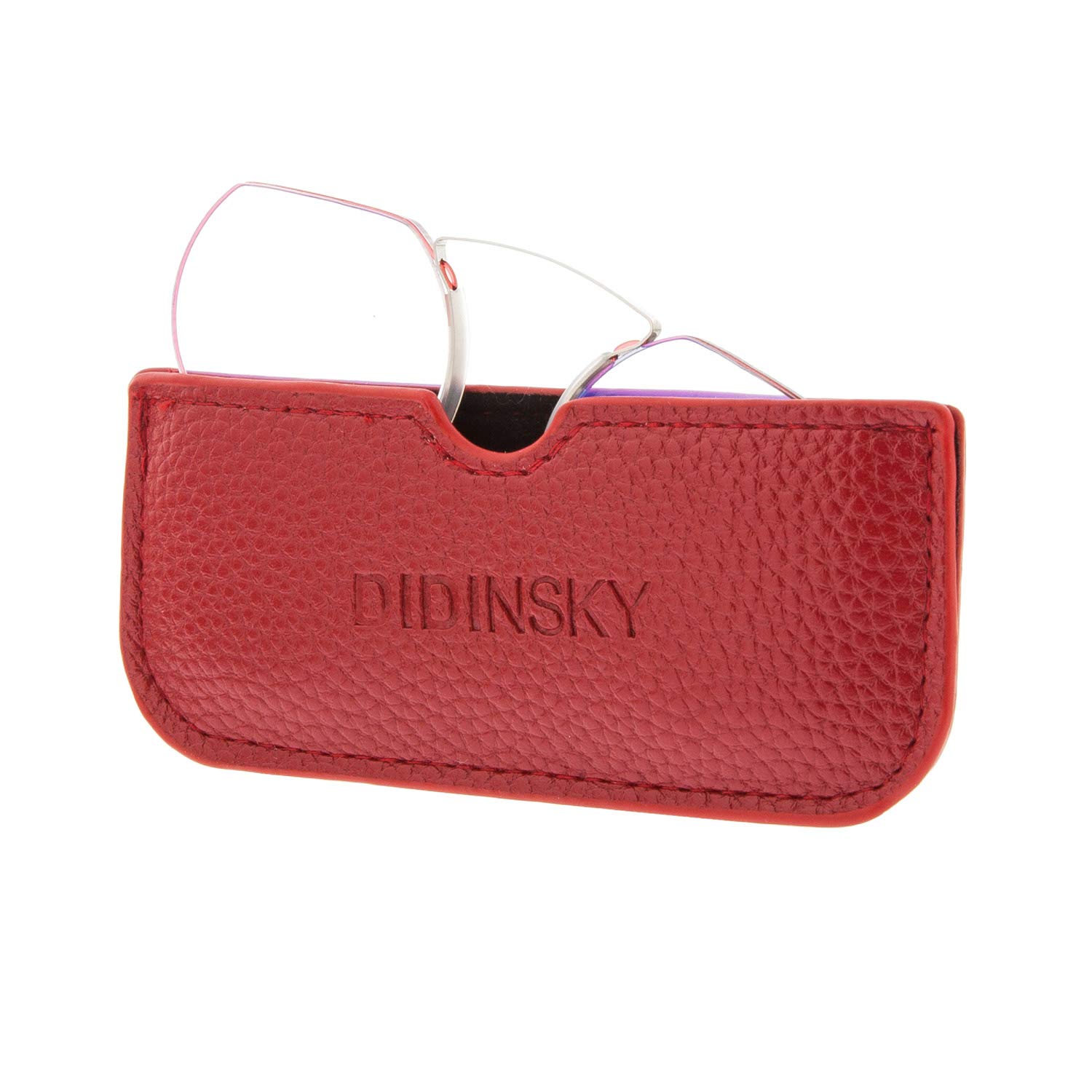 DIDINSKY Hermitage lunettes anti lumière bleue, Ronde Rouge +2,0 | Sans branches, monture ouverte ; filtre lumière bleue, antireflet et antirayures. Ronde, carrée ou papillon.