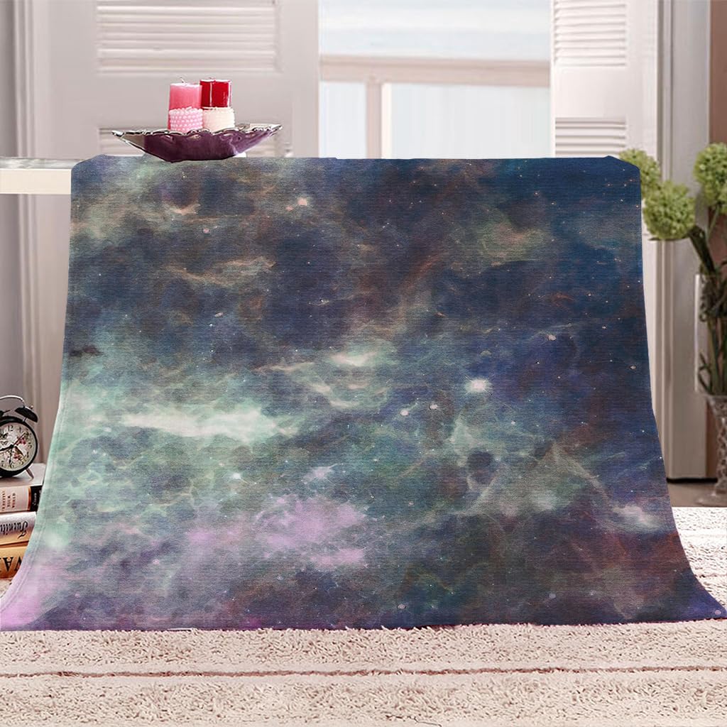 Mantas para Cama De Franela Invierno para Infantil Y Adulto 150X200Cm Manta Polar De Felpa De Microfibra Suave para Sofá, 3D Nubes Coloridas del Cielo Patrón, Cálida Y Transpirable