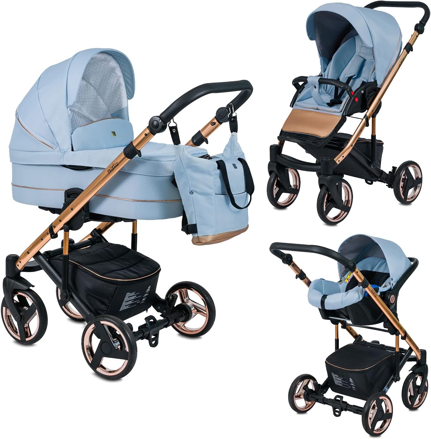 Cochecito Combinado Trio 3 en 1 Neri Edition Exclusive RoseGold