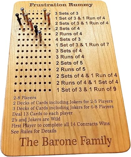 Tablero de juego Rummy de la frustración de 8 jugadores