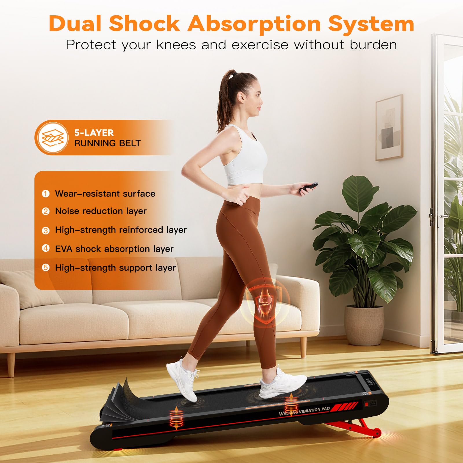 Sperax 4 in 1 Walking Vibration Pad Treadmill, Walking Treadmill Pad for Home with Remote Control and APP — view 7
