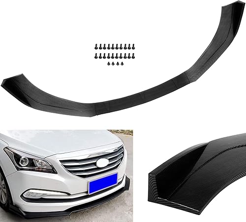 Vista 14 de SCITOO Carbon Look PP Universal Parachoques Delantero Cuerpo Kit Spoiler Chin Spoiler Delantero Bumper Lip