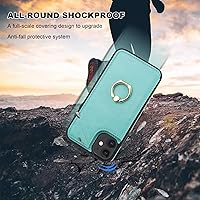 Vista 7 de ONETOP - Funda tipo cartera para iPhone 11 con soporte para tarjetas, anillo de rotación de 360°, bloqueo RFID, piel sintética, doble cierre Azul