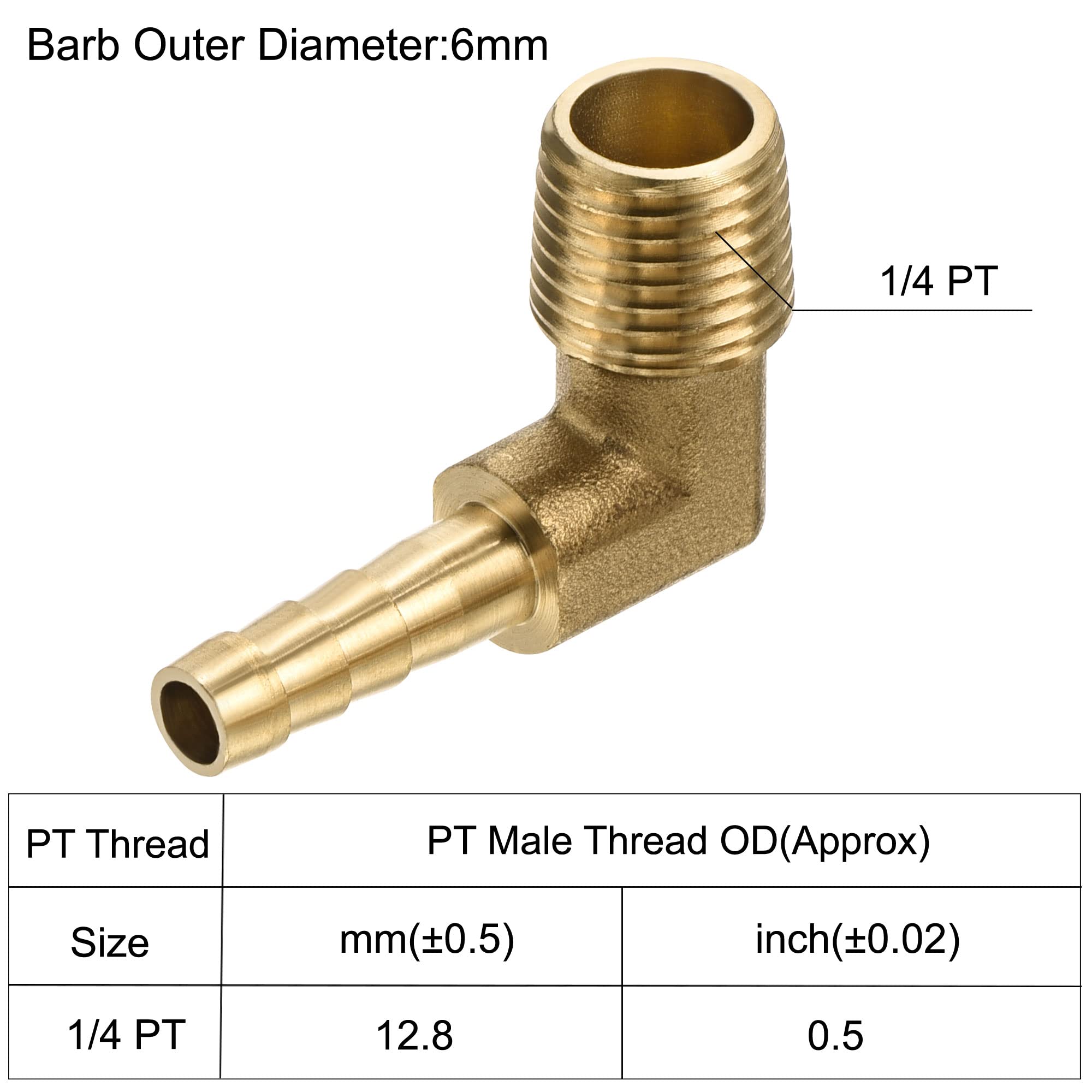Raccordo A Gomito In Ottone Da 14 Mm Per Tubo Flessibile A 1 - Foto 6