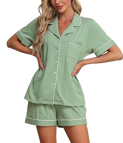 ANLIQI Womens Pajama Sets 100% Cotton Pajamas for Women Soft