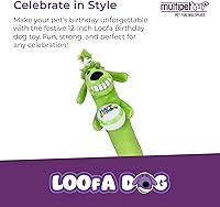 Vista 2 de Multipet Loofa - Juguete de peluche para perro con sombrero de cumpleaños, juguete chirriante para perros, peluche suave, juguetes de peluche