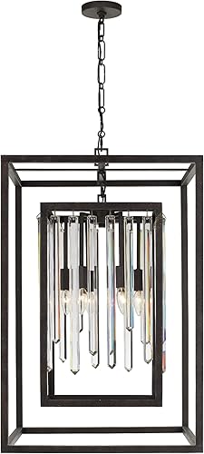 Crystorama Hollis - Lámpara de araña de bronce forjado con 6 luces