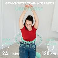 JLoibao Okos Hula Karika Felnőtteknek, 24 Szintű Fitness Karika 77-132 cm, Súlyozott Labdával 5