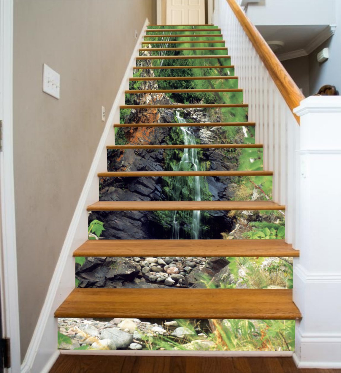 3D Luye Mountain LT3310 Stair Risers Decoration Photo Mural Vinyl Decal Wallpaper Murals Wallpaper Mural UK Angelia (Vinyl (No Glue & Removable), 13x H:18cm x W:94cm (7"x37"))