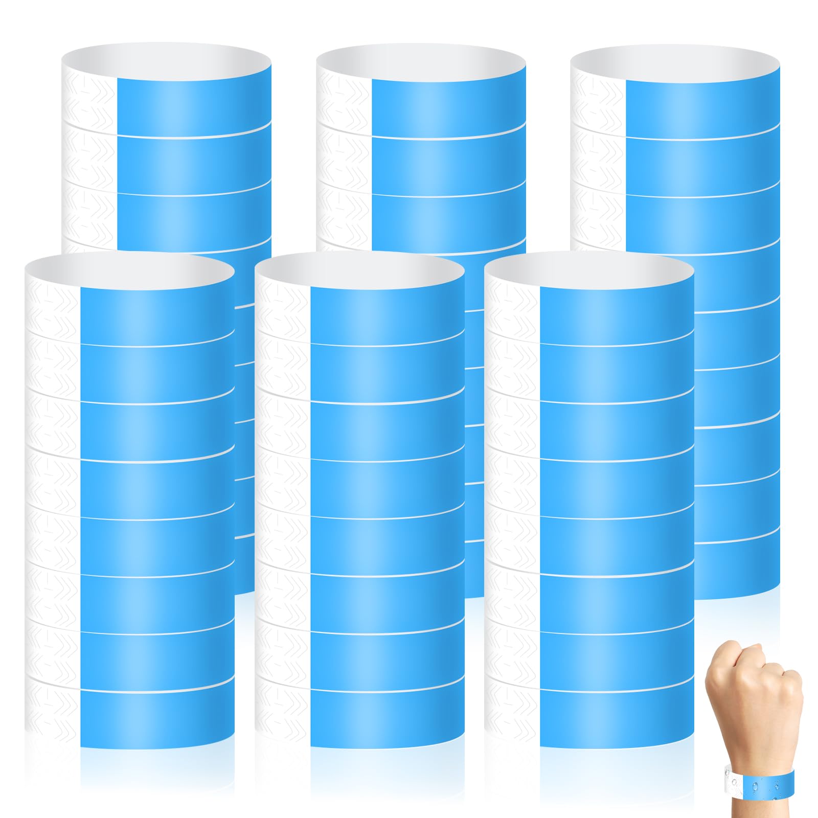 Minfuerang Pack of 400 Entrance Bands Paper, Waterproof Security Bands, Control Bands for Events, Parties, Concerts, Festivals, Water Park (Blue 2)