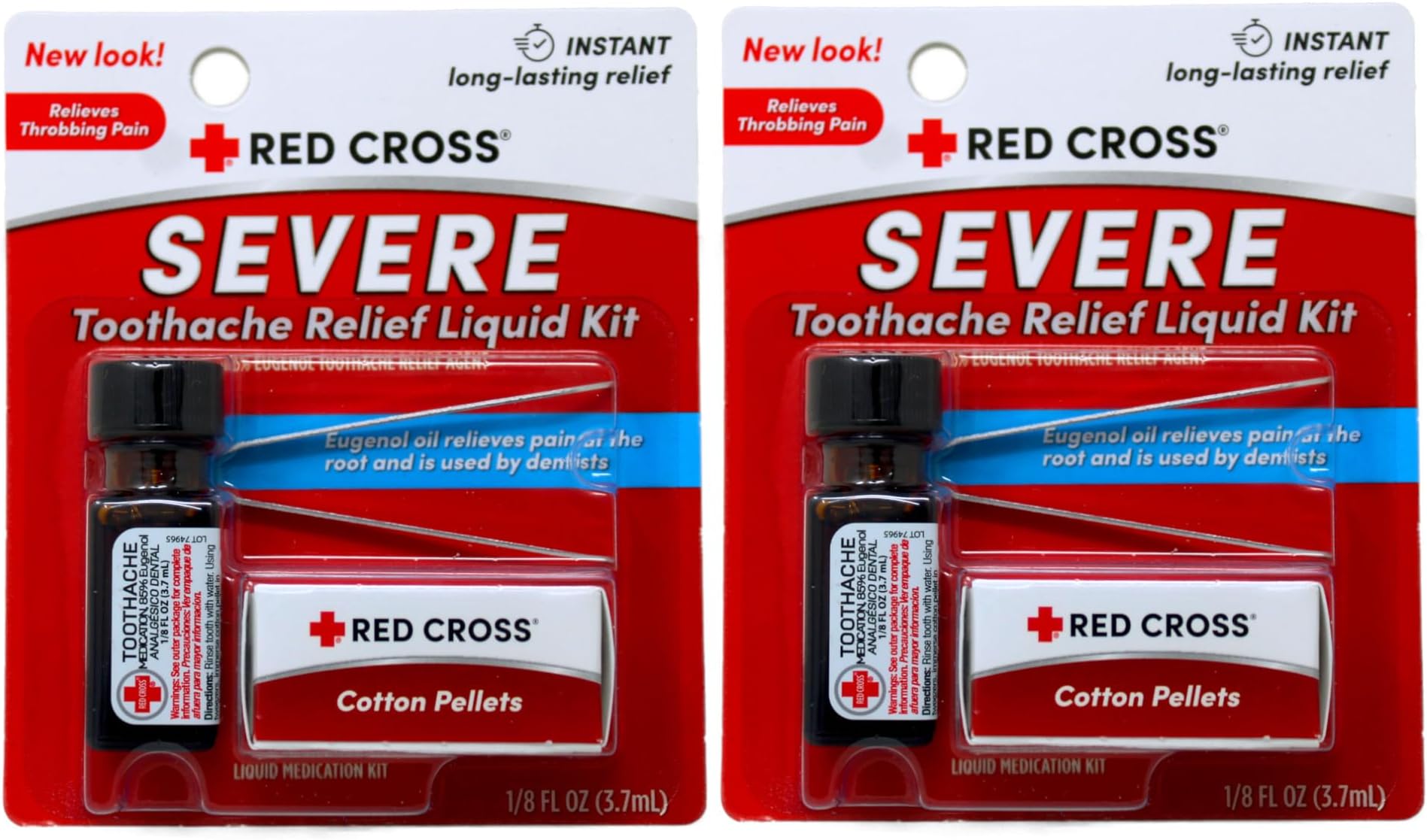 Red Cross Complete Medication Kit For Toothache - 1 Ea Pack of 2.