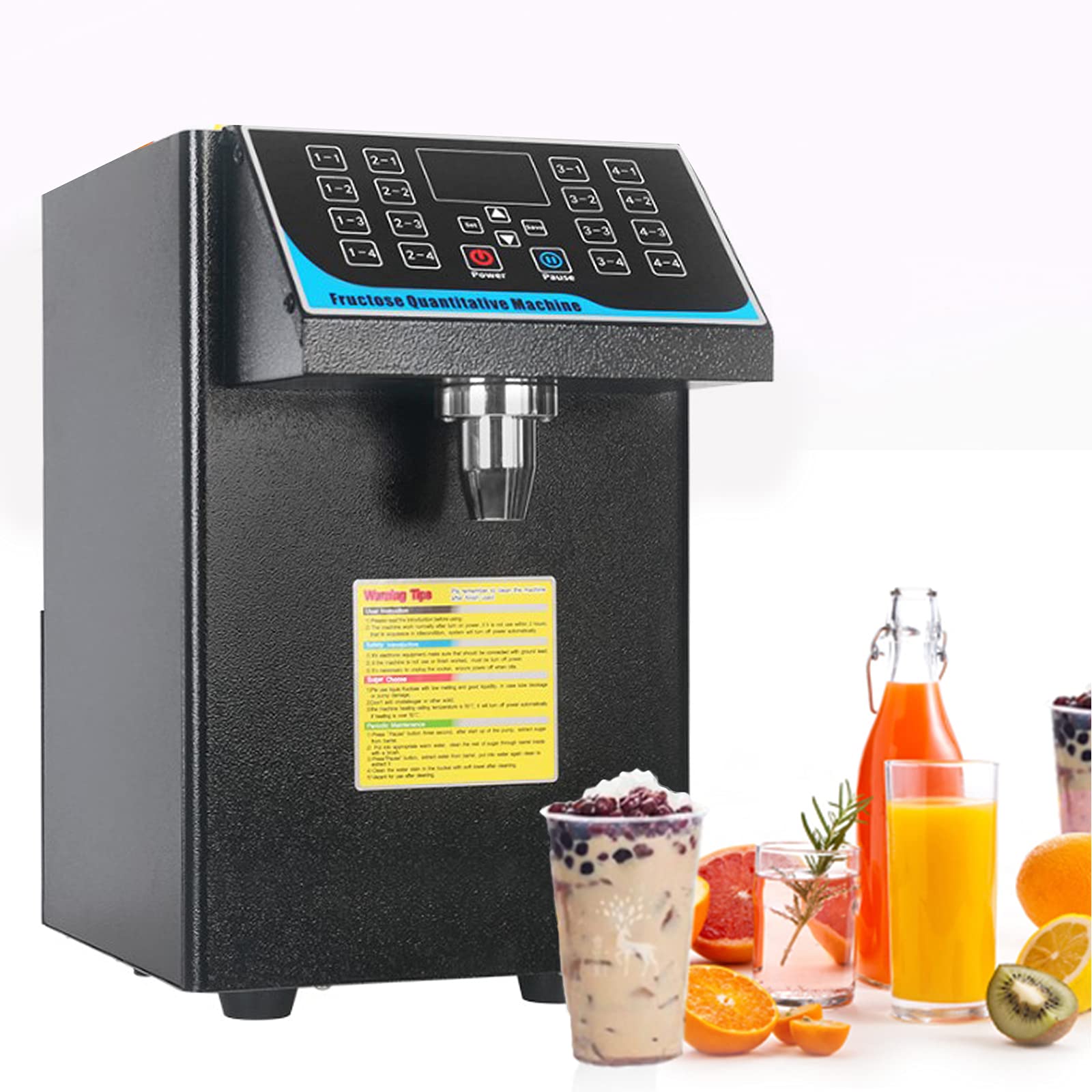 Futchoy Distributeur automatique de fructose et de sirop 7,5 l - Pour voiture, thé à bulles, fructose, machine quantitative - Pompe à sucre pour lait, thé, café