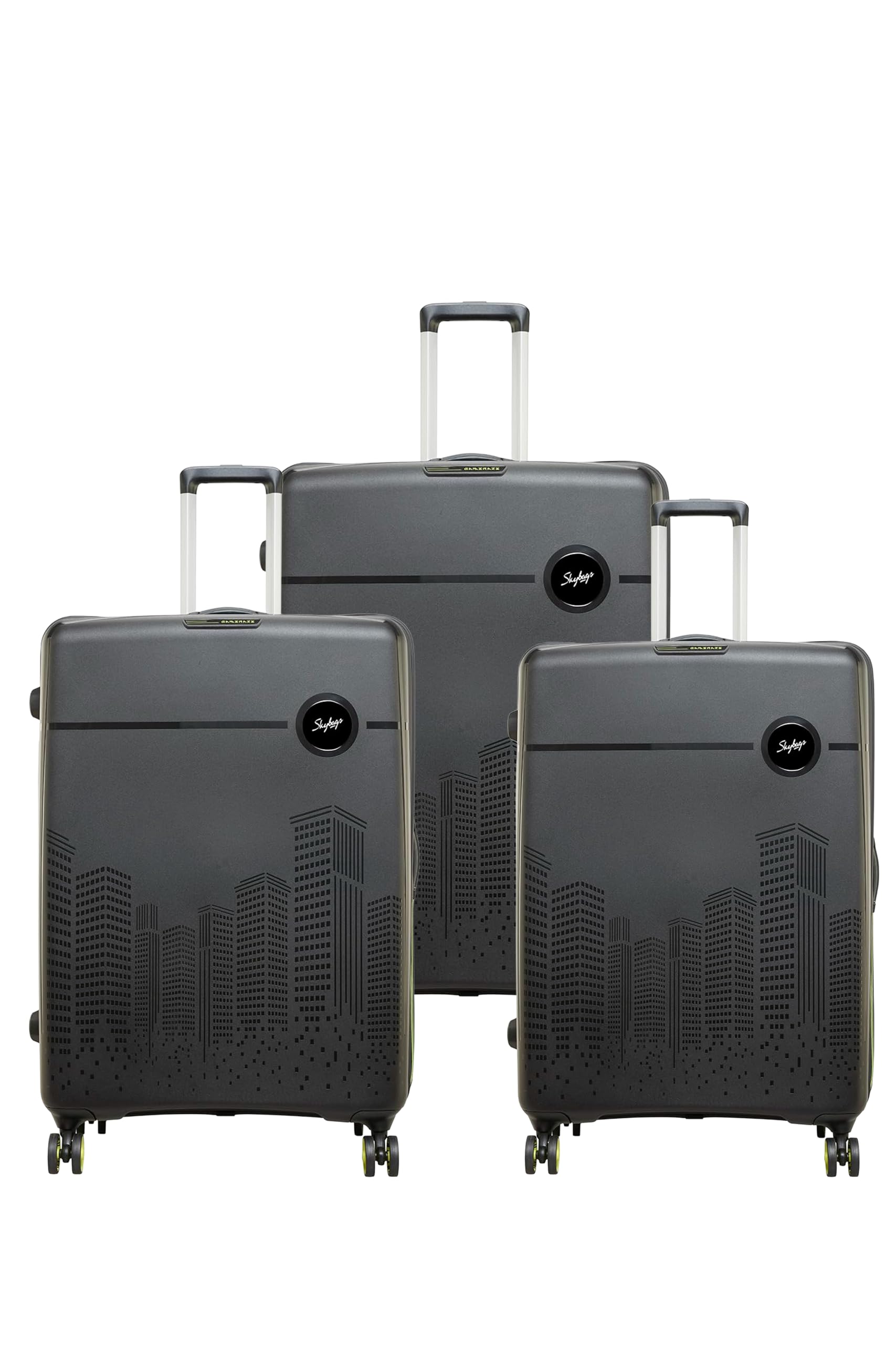 skybags Polypropylene (Pp) Set of 3 (Small, Medium & Large) Hardshell Suitcase (57+67+79 Cm) | Luggage with 8 Spinner Wheel,TSA Lock,3D Print with Spacious Interior Luggage (Black, Set of 3)-picture-19