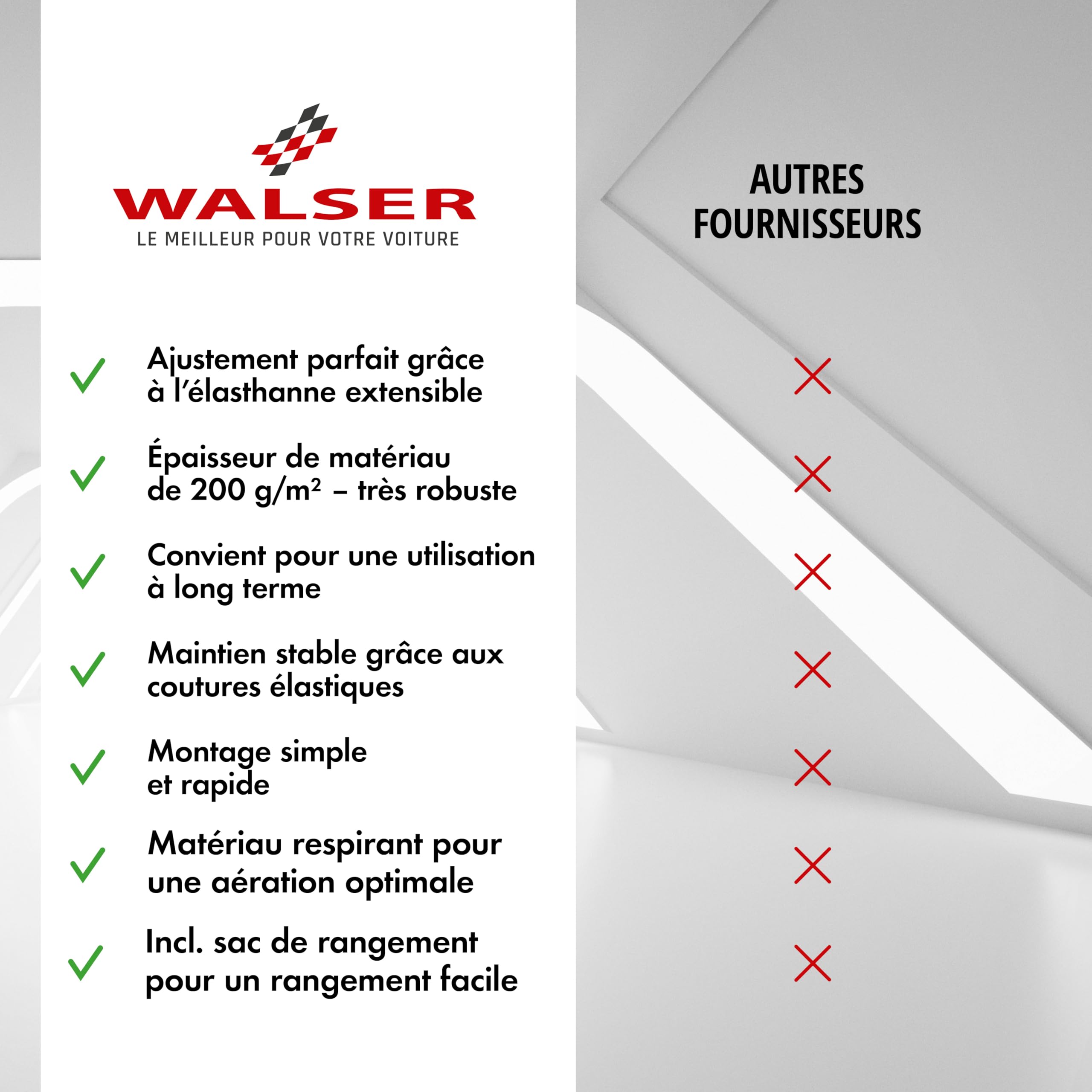 WALSER Premium Housse de Voiture d’intérieur - Protection complète, Tissu élastique et Respirant, Anti-poussière, Doublure Douce, Ajustement serré, Indoor Stretch Plus, Taille 2 Voiture Rouge