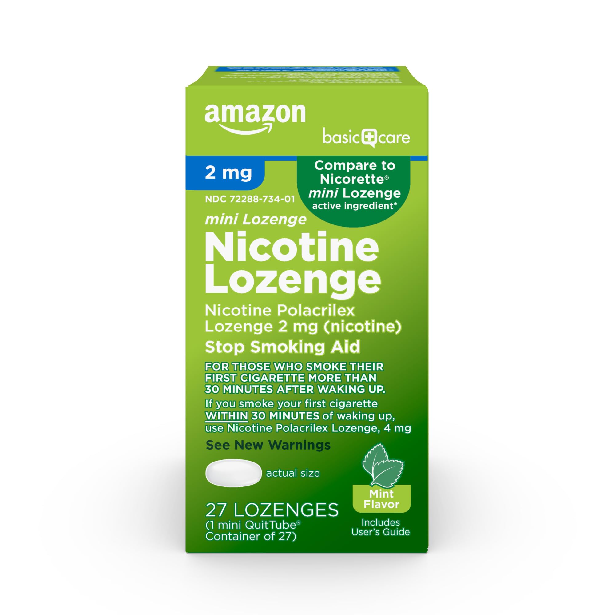 Amazon Basic Care Mini Nicotine Lozenge, 2mg pack