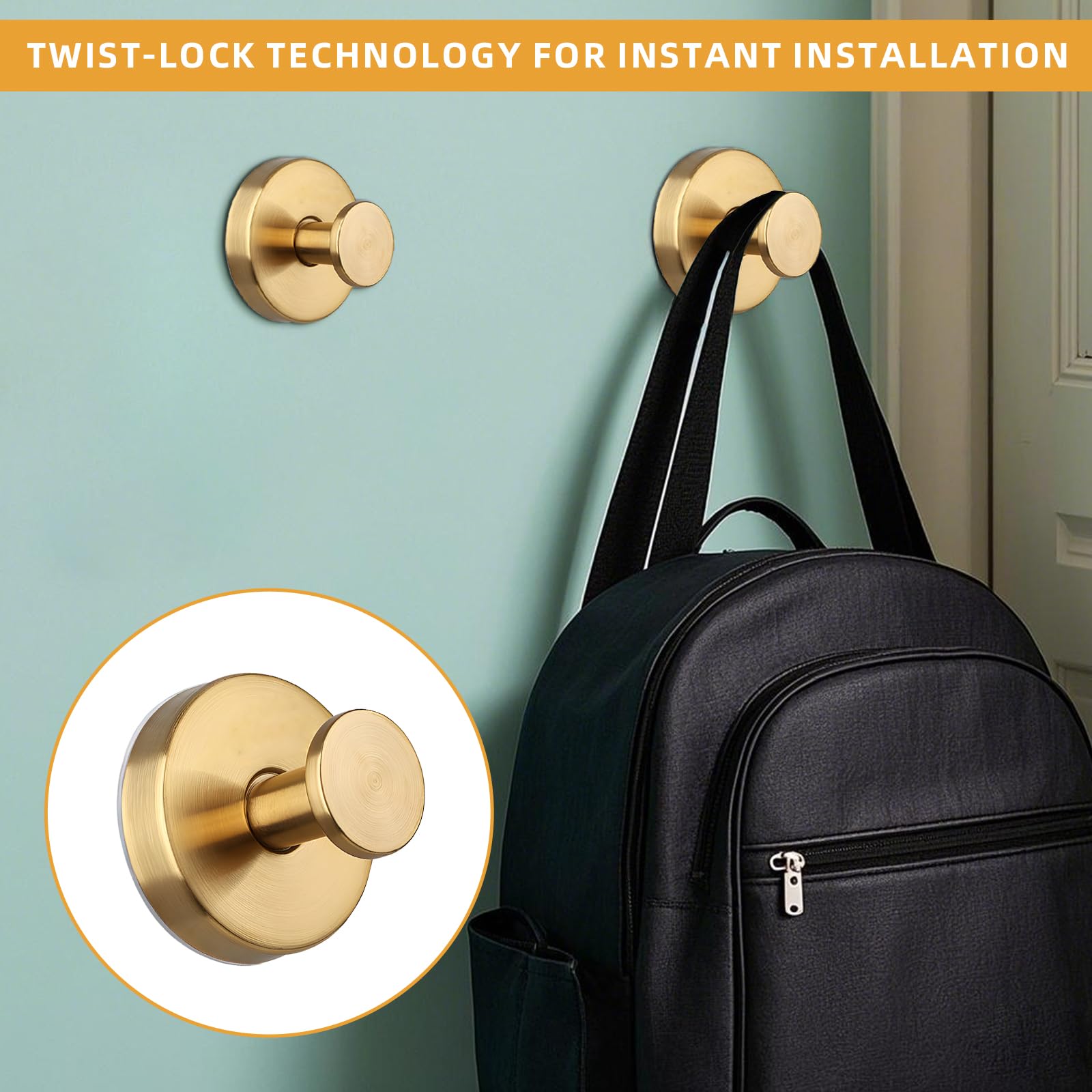 VEINARDYL 2 Pcs Suction Cup Hooks, Stainless Steel Removable Shower Towel Hook - Image 4