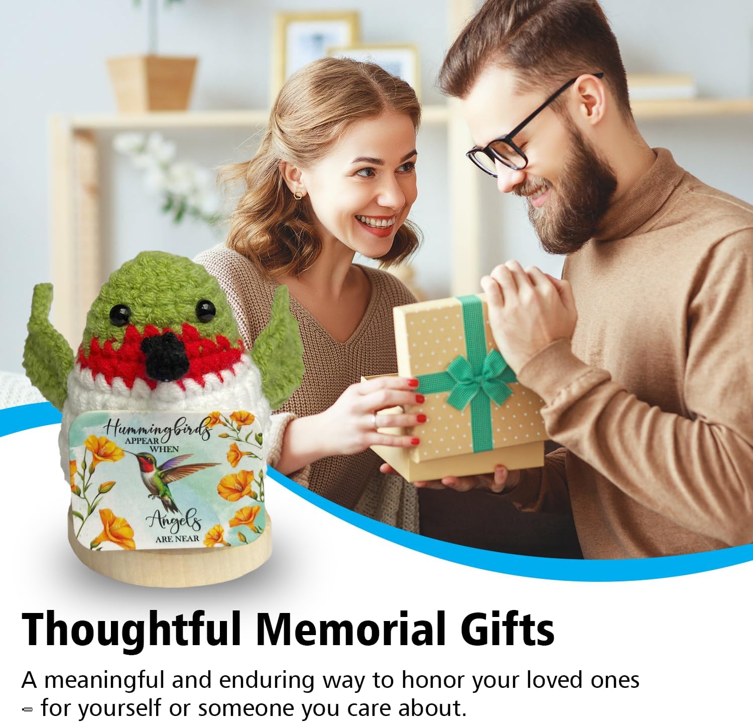 Memorial Crochet Hummingbird Doll, Handmade Crochet Stuff Hummingbird Decor, Sympathy Gifts for Loss of Loved One