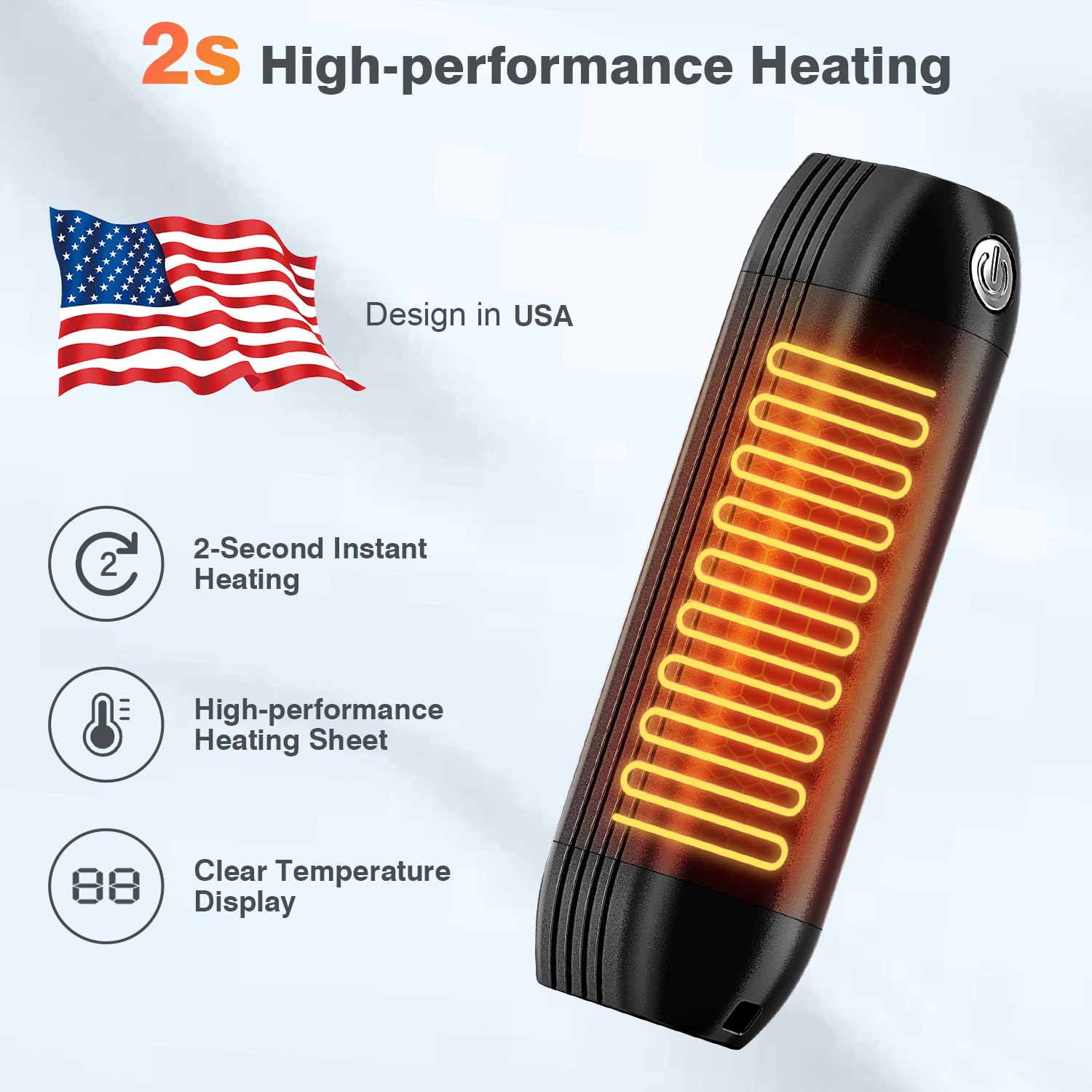 Hand Warmers Rechargeable 2 Pack, AI Smart Chip 20Hrs Long Safe Heat, 2s Fast Heating Up to 140?, Portable Pocket Heater, Warm Gifts for Christmas, Outdoor, Golf, Hunting, Camping Accessories