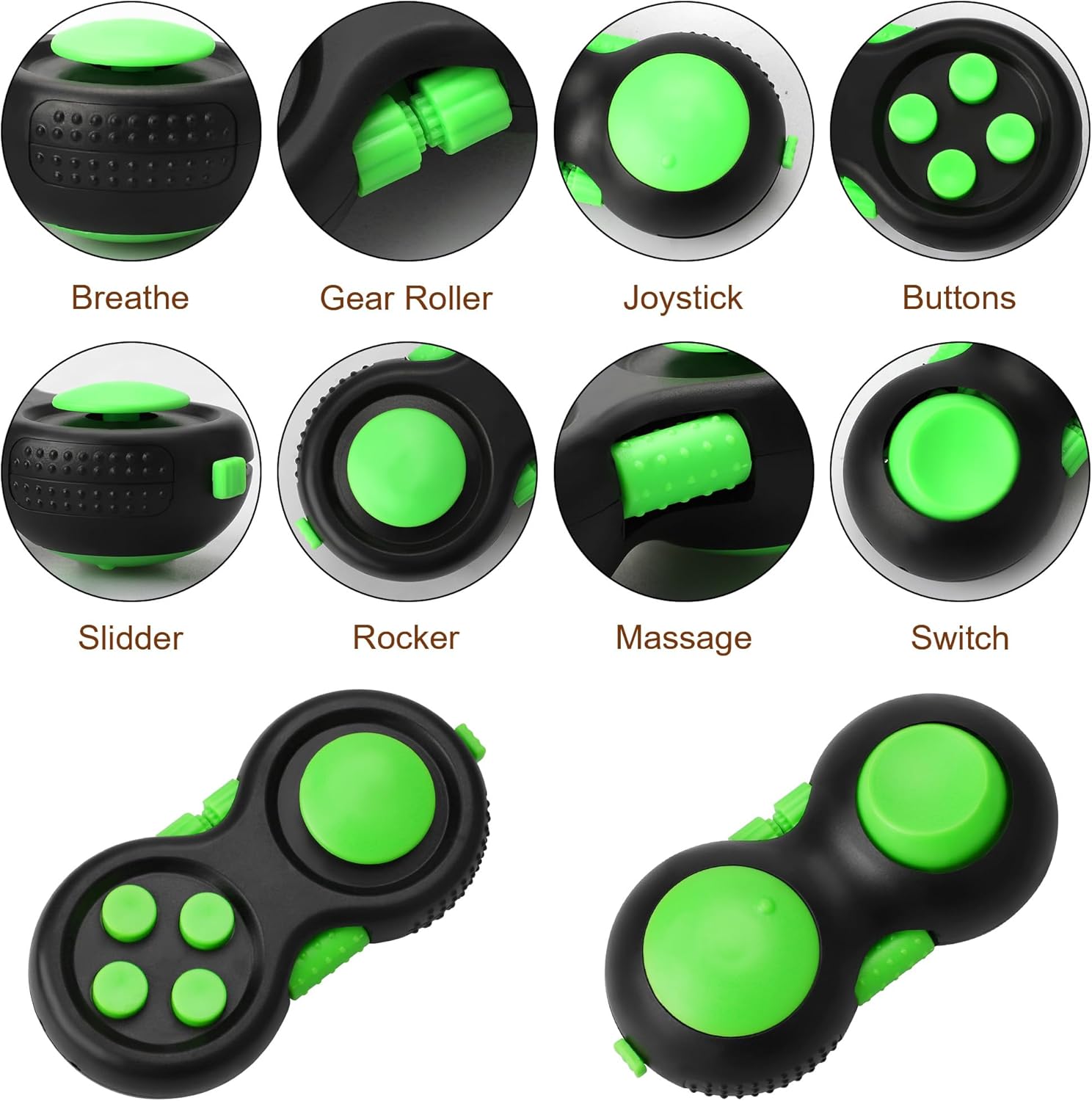 Fidget Toys Adults, Autism Sensory Products, Travel Toys for Kids Ages 4-8, Airplane Toys for Toddlers 3-5, Fidgets for Kids (Green)