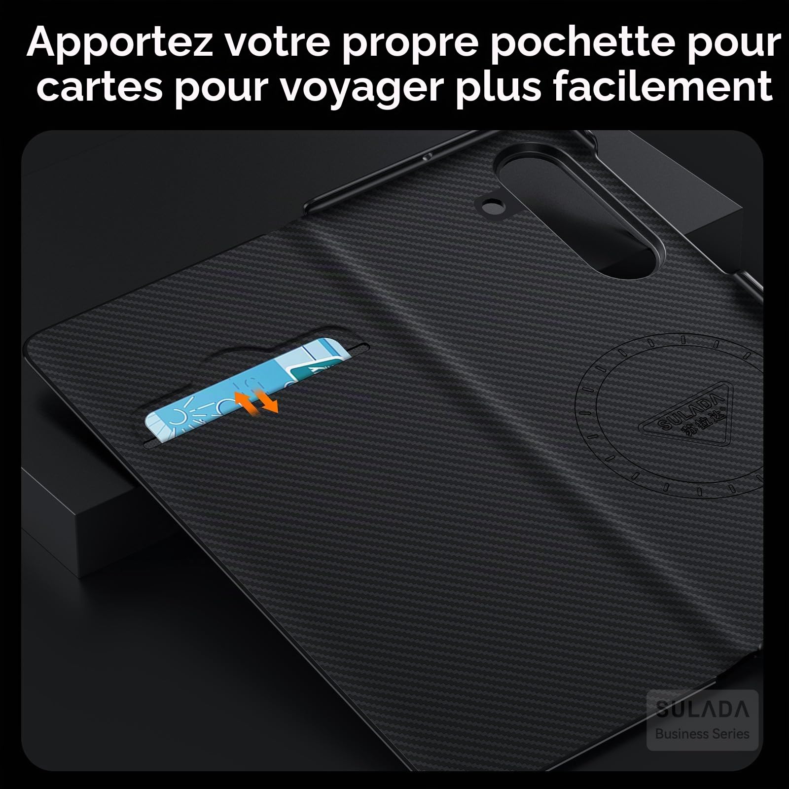 Coque magnétique en fibre de carbone compatible avec Samsung Galaxy Z Fold 7, fine et fine en fibre d'aramide 600D, prend en charge le chargement sans fil, coque de protection antichoc pour téléphone