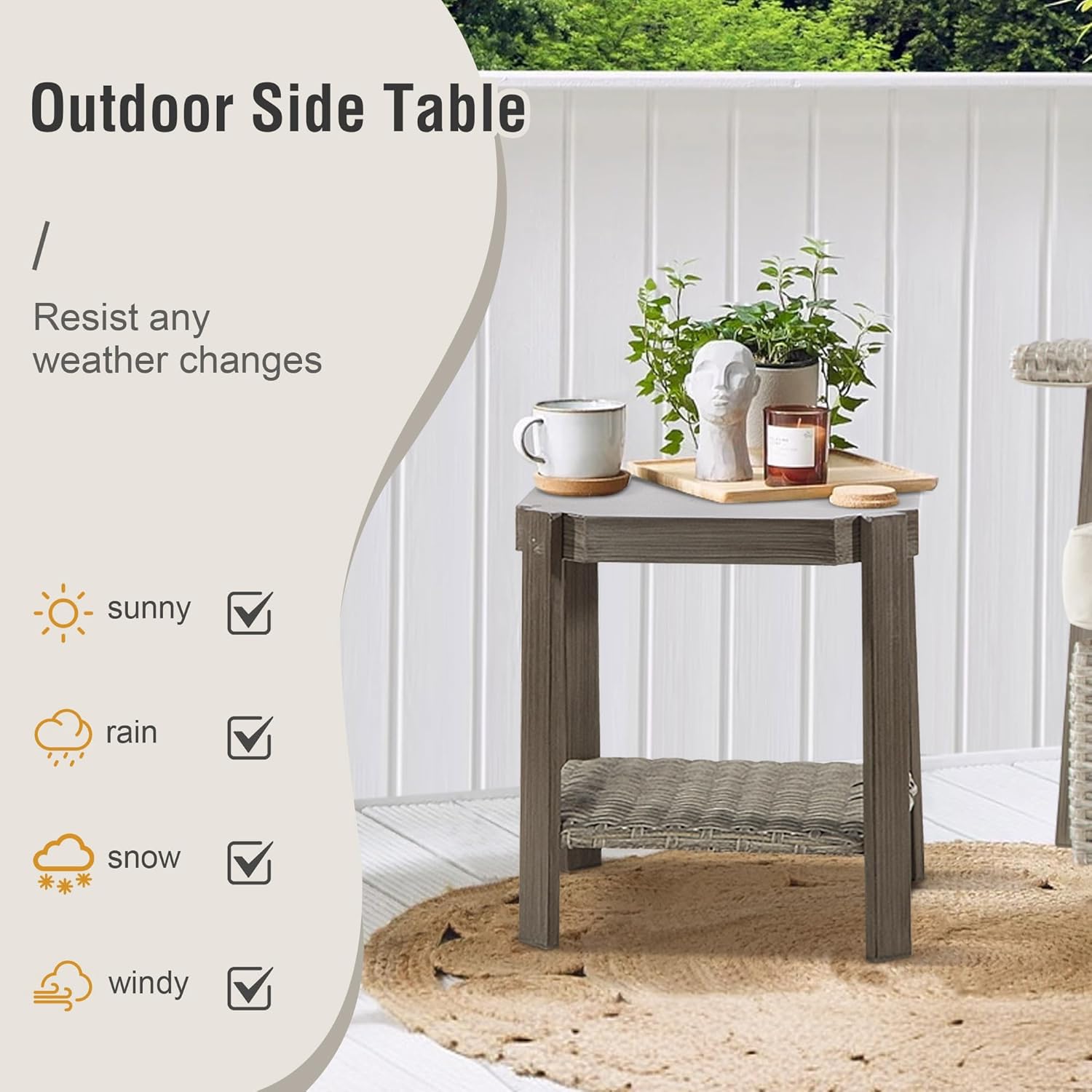 Outdoor Swivel Rocking Chairs Set of 4, 360°Wicker Rcoker Patio Rattan Chairs Patio Furniture Set, Patio Conversation Set with Covered Cushion for Porch Deck Balcony Garden.