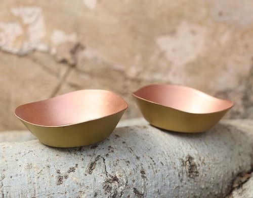 Miniatura 4 de De Kulture - Portavelas votivo de cobre puro hecho a mano, diya, ideal para decoración de mesa del hogar, 3 x 1 DH (pulgadas), juego de 2