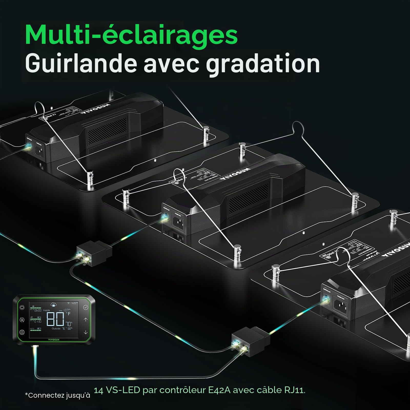 VIVOSUN VS1000 Lampe de Croissance LED avec diodes Samsung LM301 et Pilote Sosen à intensité Variable Spectre Complet pour Plantes d'intérieur semis légumes et Fleurs pour Tente de Culture 2x2/3x3