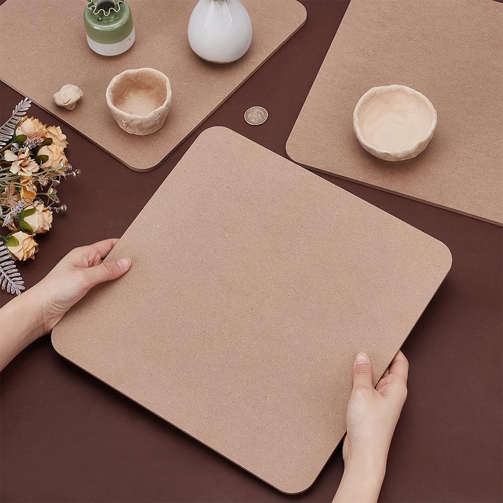 UNICRAFTALE 3Pcs 30cm Square Pottery Wheel Bat Ceramic Drying Slab Ceramic Clay Throwing Bats Pottery Bats for Pottery Wheel Portable Clay Wedging Board with Built for Clay Crafts Arts