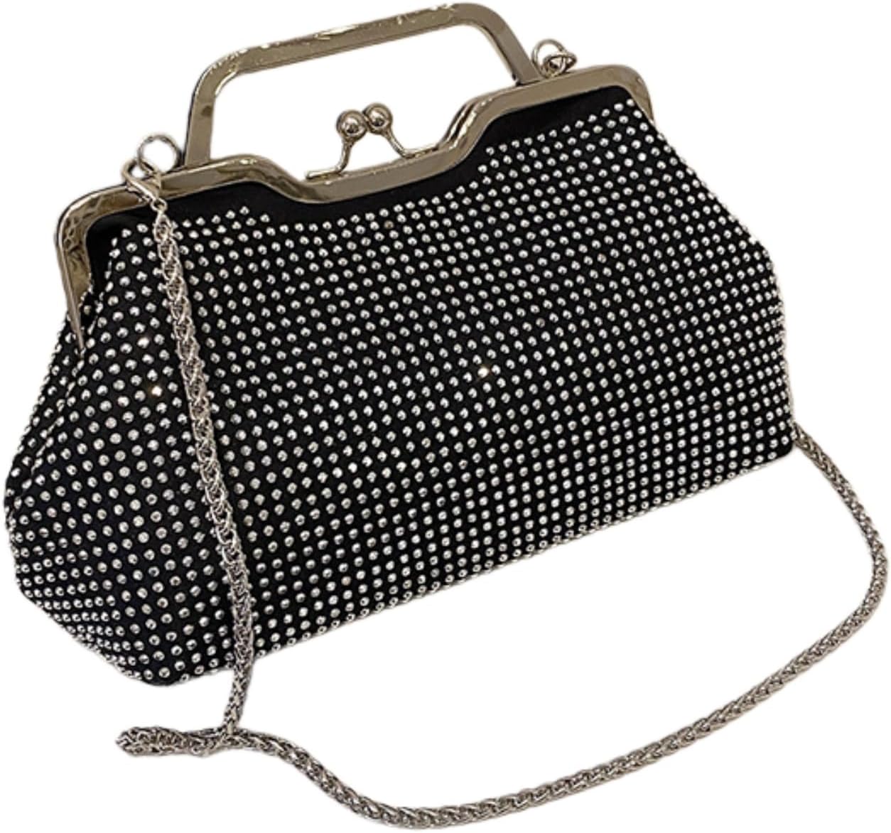Women Sequins Evening Handbag Glitter Top Handle Purse Chain Cross-body Bag