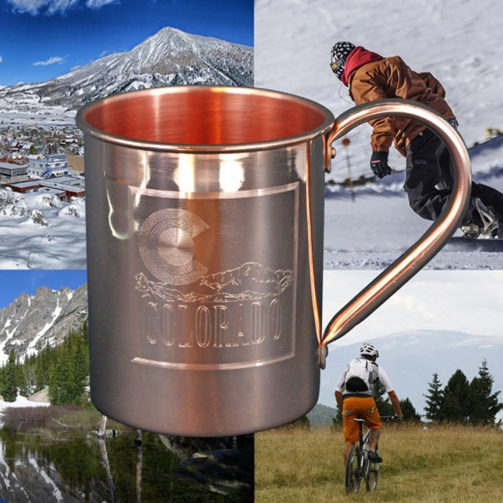 Colorado Mountain 18oz Solid Copper Moscow Mule Mug By Paykoc