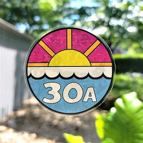 3" 30A Florida Emerald Coast 30 A Decal Sticker Seaside Clear Border