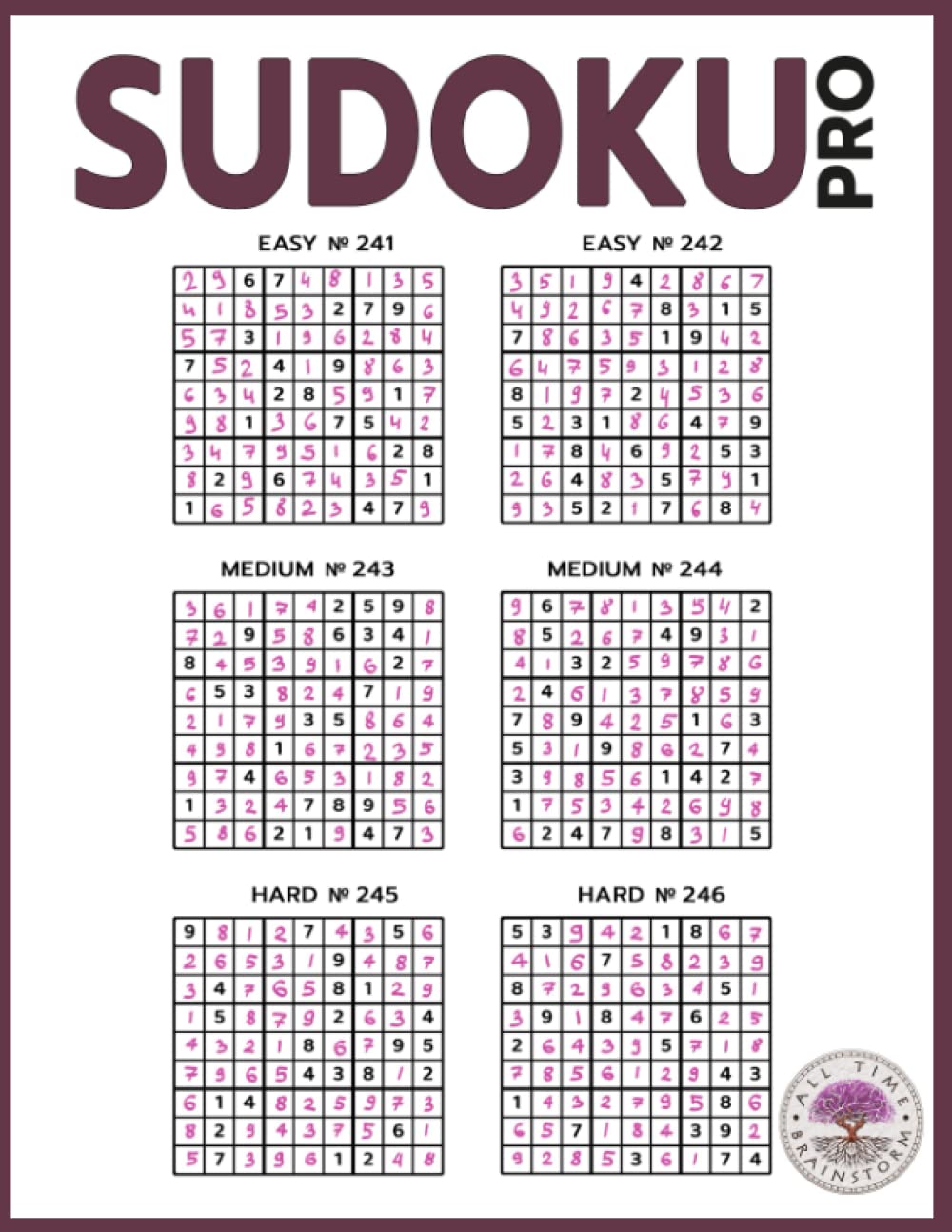 Sudoku Pro 1: Easy, Medium and Hard Puzzles for Fun Pastime with Mandalas for: Kids, Adults, Teens, Seniors (Puzzle Pro)