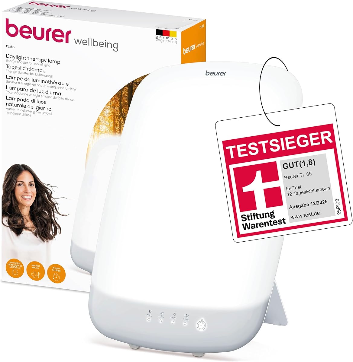 Beurer TL 85 Simulation Daylight Lamp, 14000 Lux, Medical Device, for Use in Cases of Light Deficiency, Daylight Lamp with Timer : Amazon.de
