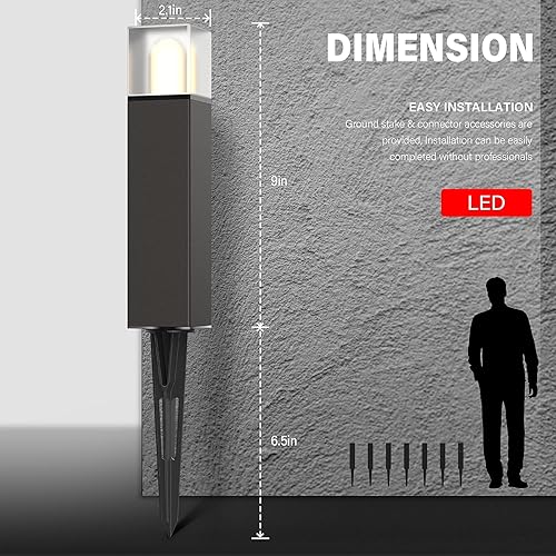 Miniatura 6 de GOODSMANN Luz de bolardo de bajo voltaje, 2 W, iluminación LED de paisaje, 2700 K, luz blanca cálida resistente a la intemperie, luces de camino de