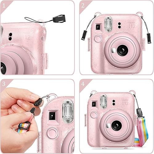 Miniatura 8 de Fintie Funda protectora transparente para cámara instantánea Fujifilm Instax Mini 12, carcasa rígida de cristal con bolsillo de película mejorado