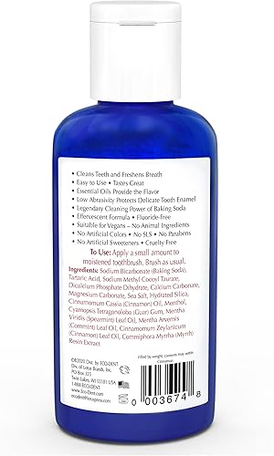 Vista 2 de Eco-Dent DailyCare - Polvo de dientes de bicarbonato de sodio, canela - Polvo de pasta de dientes sin flúor, polvo de dientes sin SLS