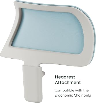 Branch Adjustable Ergonomic Headrest Attachment | Only Compatible with The Ergonomic Chair, Adjustable Height for Personalized Neck and Head Support, Light Blue