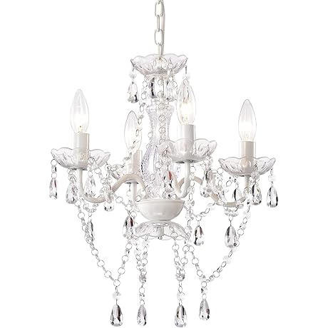 LaLuLa White Mini Chandeliers Lighting Small Plastic Chandeliers