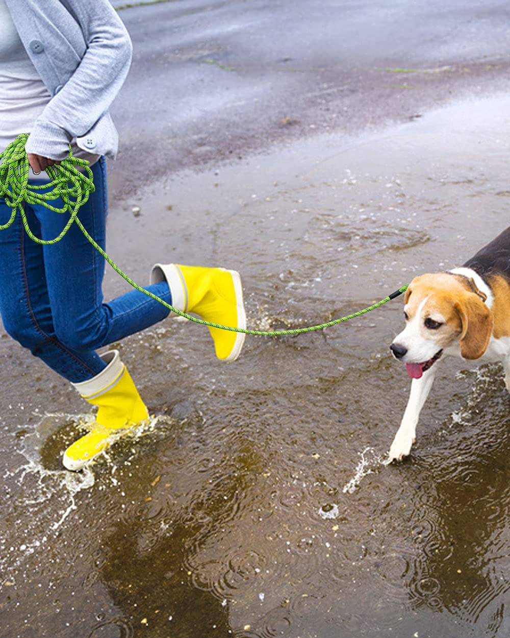 Lange Seilleine für Hundetraining, 4,8 m, 9,2 m, 15,2 m, 30 m, reflektierende Fäden, Check-Schnur, Rückruftraining, Agility-Hundeleine für große, mittelgroße und kleine Hunde, Hundeleine zum Spielen,