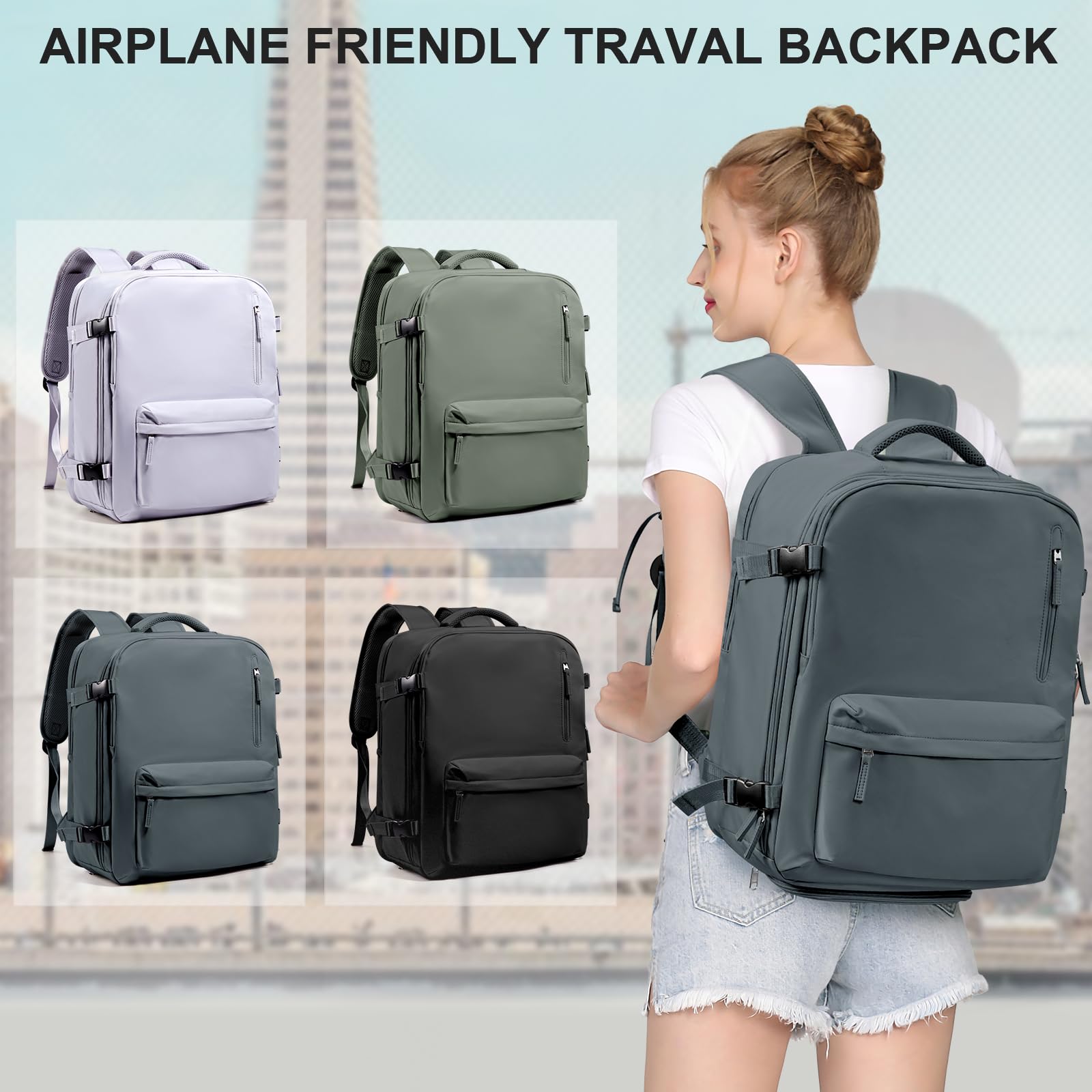 SZLX Borse da Cabina per Easyjet 45x36x20 Zaino da Viaggio Donna Ryanair 40x20x25 Bagaglio a Mano con porta usb zaino da viaggio aereo bagaglio a mano zaino per laptop Casual Daypack