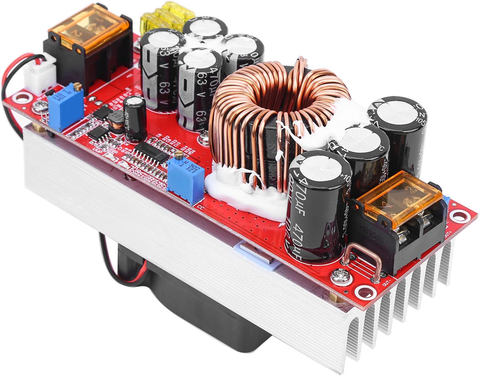Jectse Step Up Converter Boost Power Module with Smart Temperature Control Fan for Solar Power Charging,