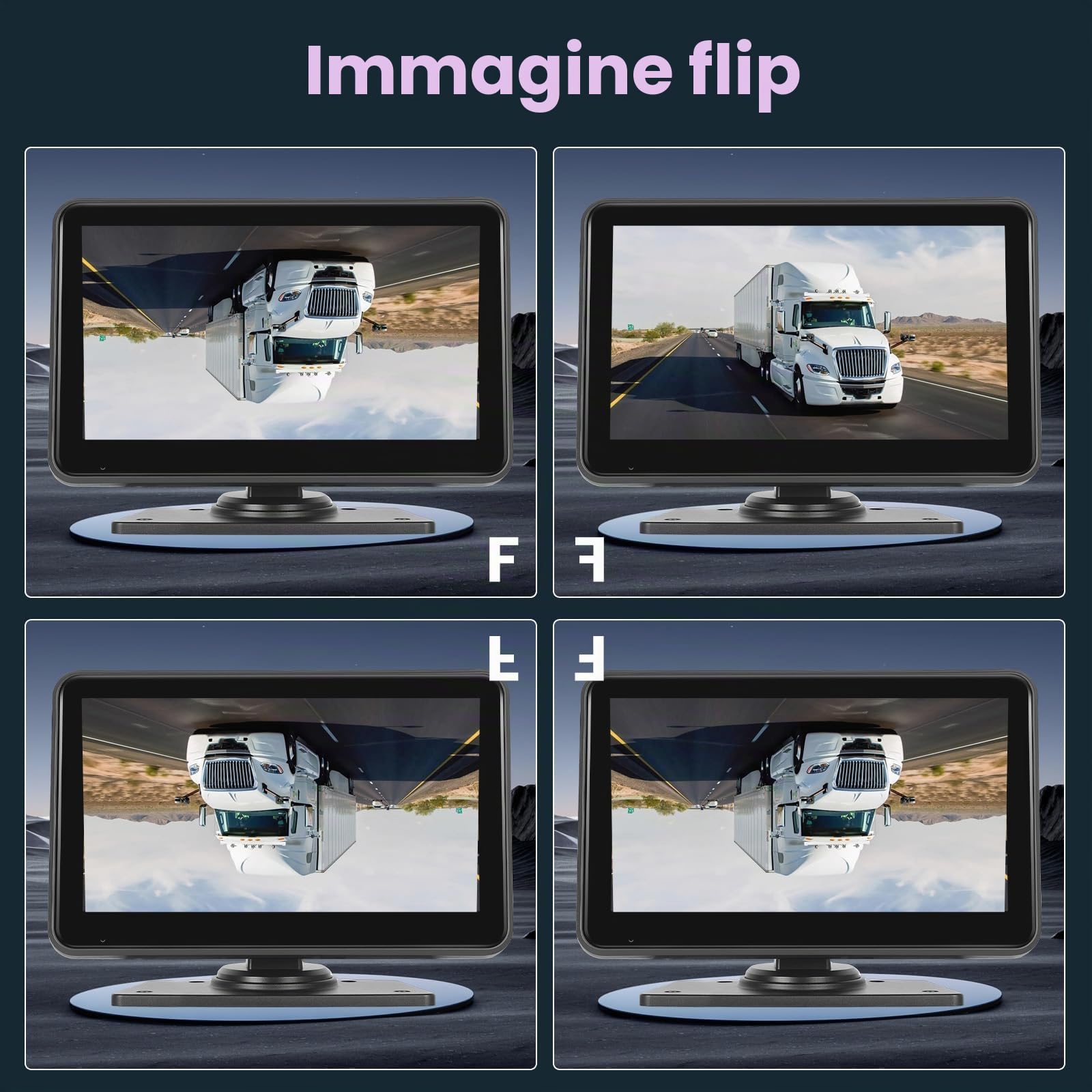 Inefala Telecamera Retromarcia (Doppia) con Monitor HD IPS da 7'', Targa Retrocamera per Auto Visione Notturna IP69 Impermeabile Telecamera Posteriore per Auto Camion SUV Furgoni 9-32V